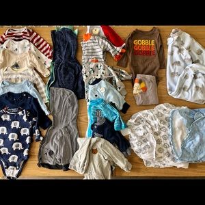 Lot of Warm Baby Boy Clothes Size 3 Months